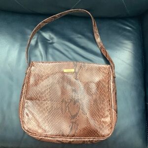 Esprit Y2K Brown and tan snakeskin print shoulder bag 💼